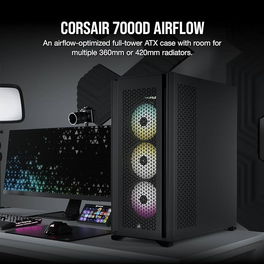 CORSAIR - CORSAIR 7000D AIRFLOW ﾌﾙﾀﾜｰ ATX PC ｹｰｽ CORSAIR 7000D AIRFLOW Full-Tower ATX PC Case for Gaming